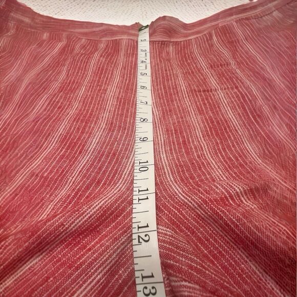 NWT Isaac Mizrahi Linen Wide Leg Pants Red Stripe Pull-On M Tall Summer - Picture 10 of 11
